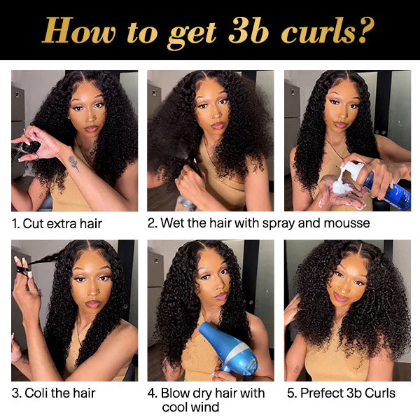 24 Hours Ship Out Kinky Curly Human Hair Wear Go Glueless Human Hair Wigs Pre Cut HD Lace - Image 3
