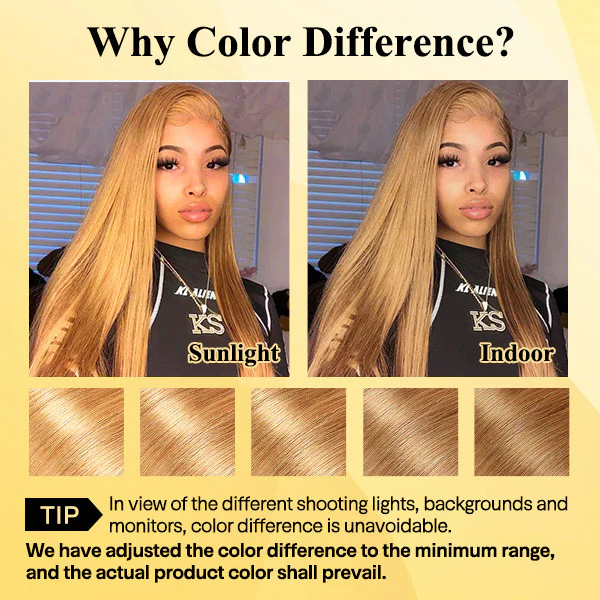 Vshow #27 Honey Blonde Straight Hair Wear Go Glueless Wigs Pre-cut Lace Pre-Plucked Hairline - Image 6