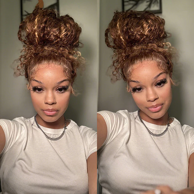 Vshow Water Wave Ombre Highlight Water Wave Human Hair Wear Go Wigs 360 Lace Frontal Wigs With Bleached Knots - Image 9