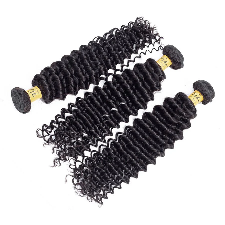 VSHOW HAIR Premium 9A Brazilian Virgin Human Hair Deep Wave 3 or 4 Bundles with Closure Popular Sizes - Image 8