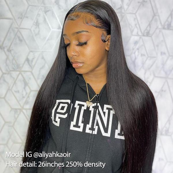 VSHOW Bleached Knots Long Straight Hair Human Hair Wigs Pre Plucked 13x6 Lace Front Wigs Transparent Lace Wig - Image 6