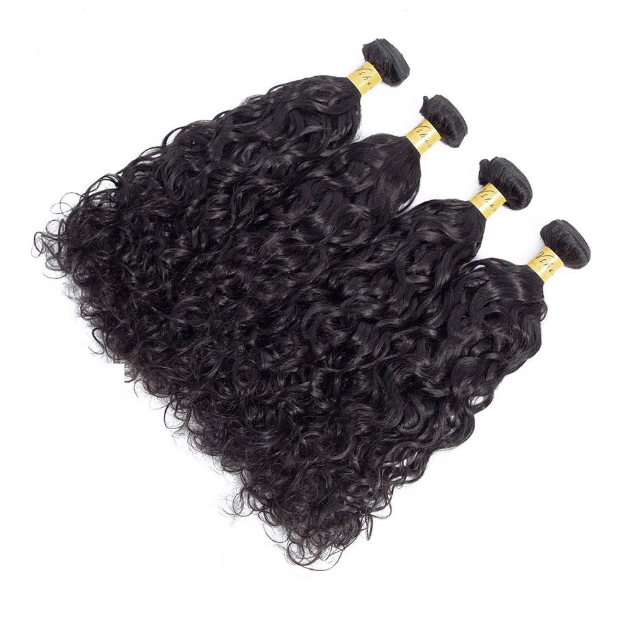 VSHOW HAIR Premium 9A Mongolian Human Virgin Hair Natural Wave 4 Bundles with Pre Plucked Closure Deal Natural Black - Image 4