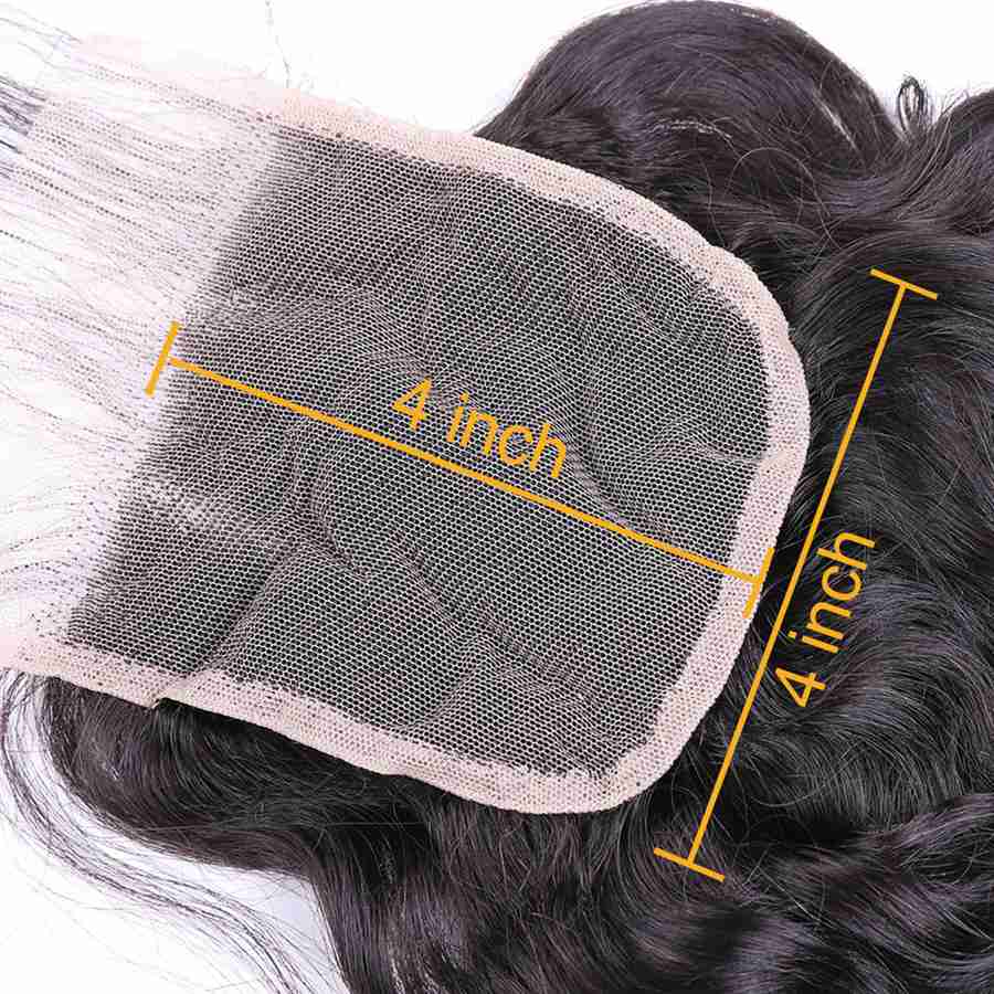 VSHOW HAIR Premium 9A Mongolian Human Virgin Hair Natural Wave 4 Bundles with Pre Plucked Closure Deal Natural Black - Image 8