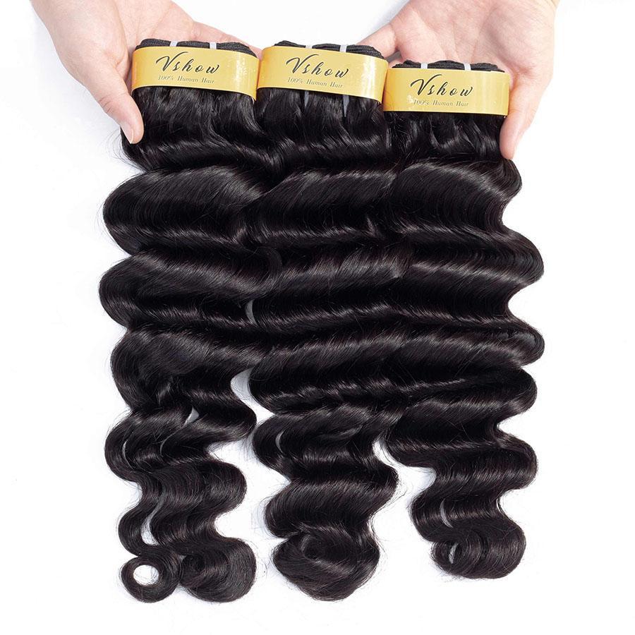 VSHOW HAIR Premium 9A Virgin Human Hair Sample Loose Deep Wave 1 or 2 Bundles Natural Black - Image 3