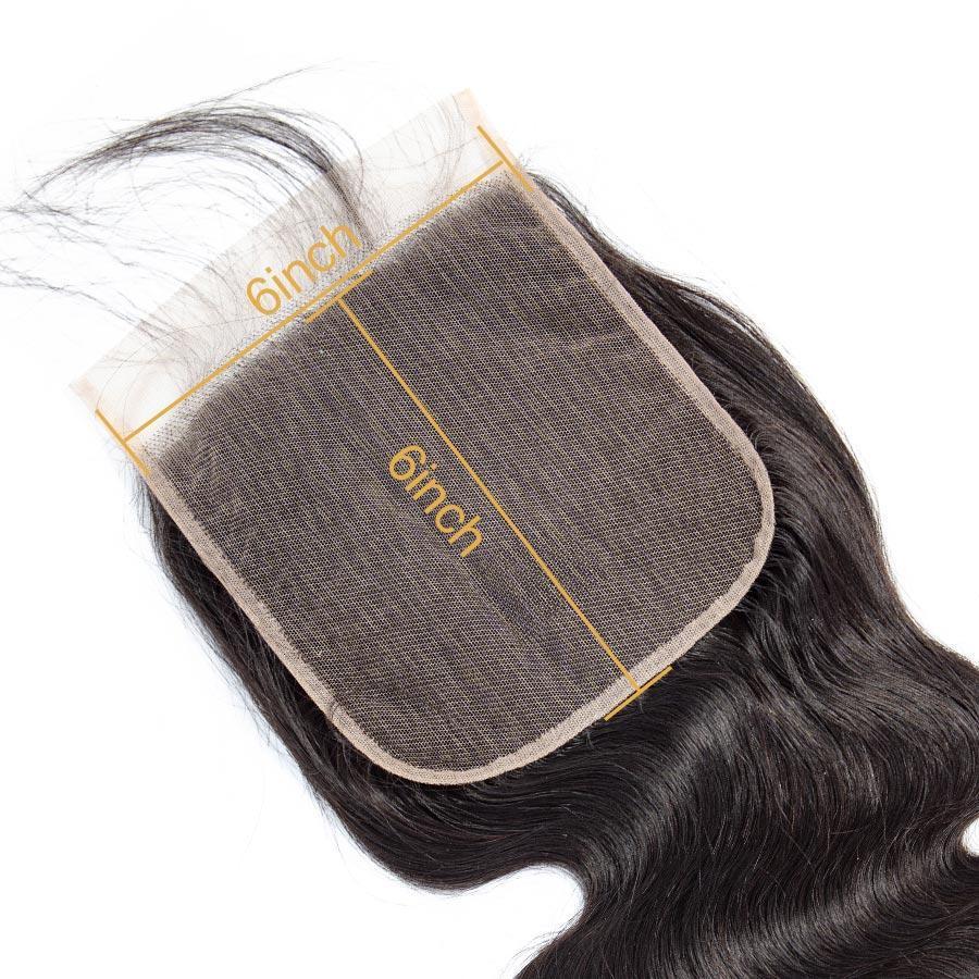 VSHOW HAIR Premium 9A Peruvian Human Virgin Hair Body Wave 3 Bundles with Pre Plucked Closure Deal Natural Black - Image 3