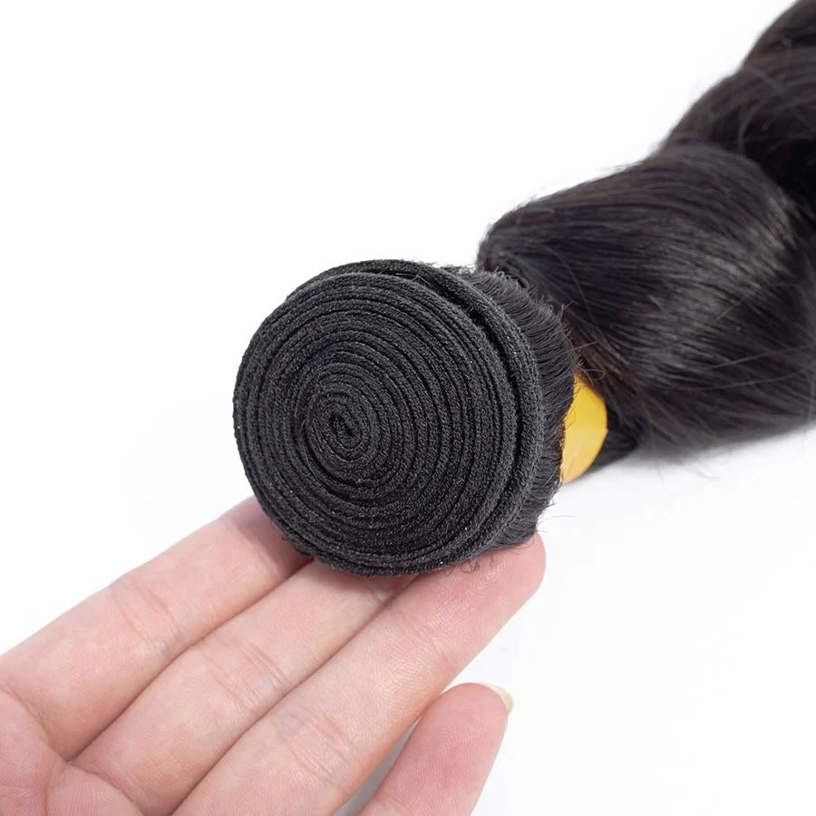 VSHOW HAIR Premium 9A Brazilian Human Virgin Hair Loose Wave Natural Black 4 Bundles Deal - Image 8