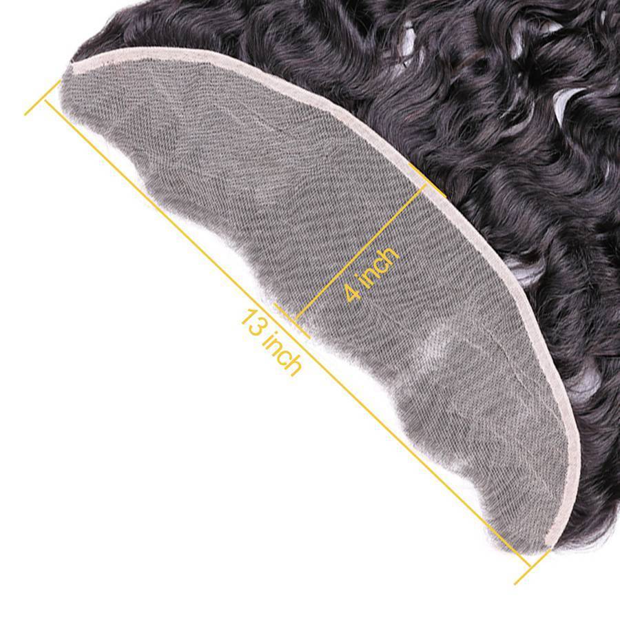 VSHOW HAIR Premium 9A Brazilian Human Virgin Hair Natural Wave 3 Bundles with Pre Plucked 13x4 Frontal Natural Black - Image 8