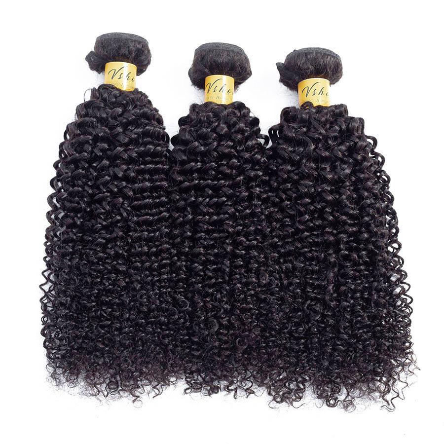 VSHOW HAIR Premium 9A Brazilian Virgin Human Hair Kinky Curly 3 or 4 Bundles with Closure Popular Sizes - Image 3