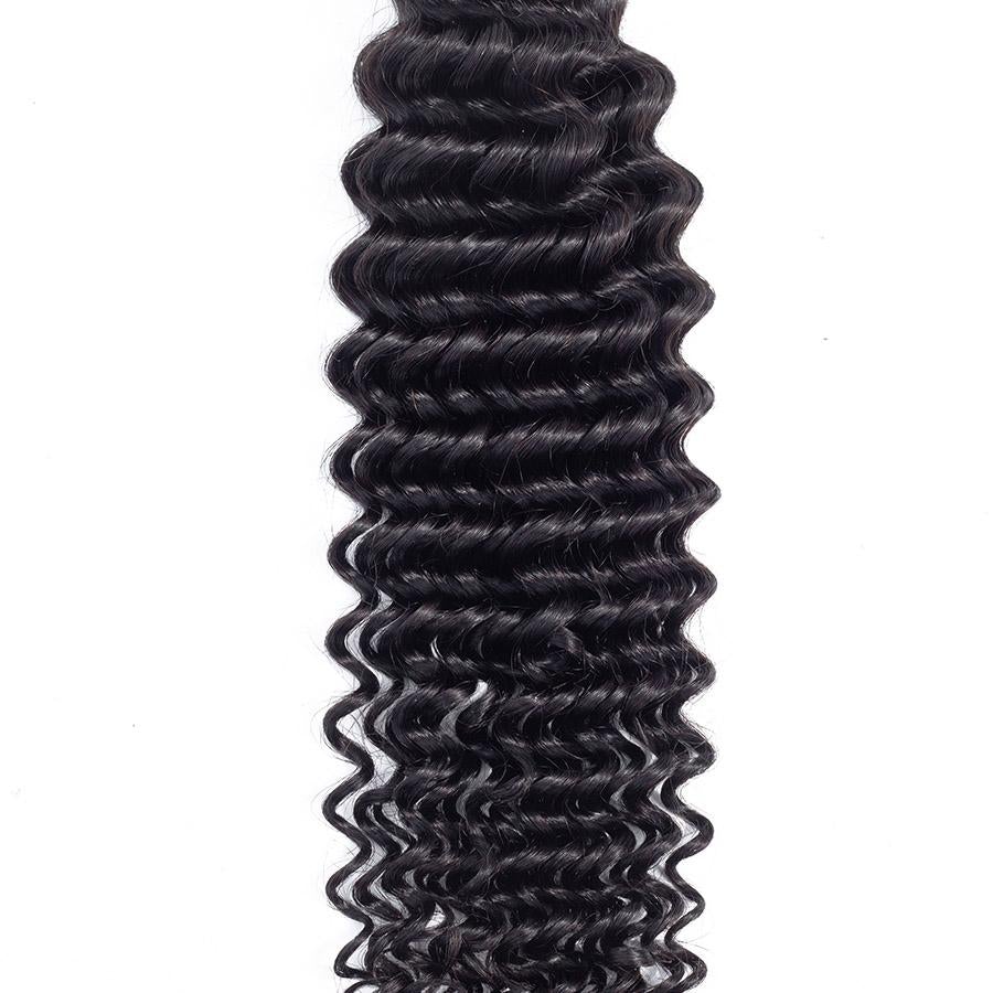 VSHOW HAIR Premium 9A Brazilian Human Virgin Hair Deep Wave Natural Black 4 Bundles Deal - Image 7