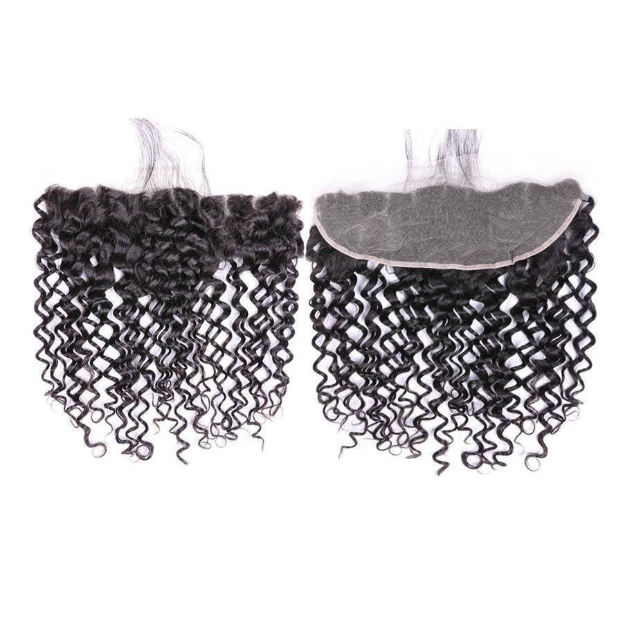 VSHOW HAIR Premium 9A Brazilian Human Virgin Hair Water Wave 3 Bundles with Pre Plucked 13x4 Frontal Natural Black - Image 8