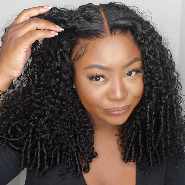 Clearance Sale Burmese Curly Hair 9x6 T Part Lace Glueless Human Hair Wigs For Women 250% Density - Image 3