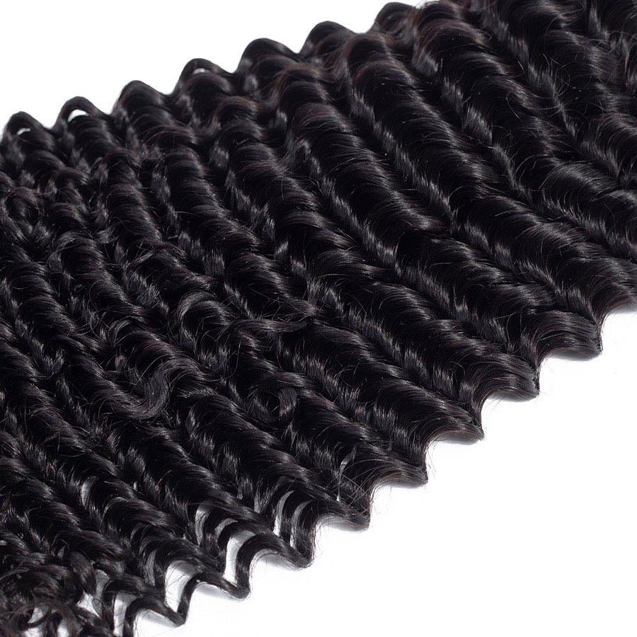 VSHOW HAIR Premium 9A Indian Human Virgin Hair Deep Wave Natural Black 3 Bundles Deal - Image 9