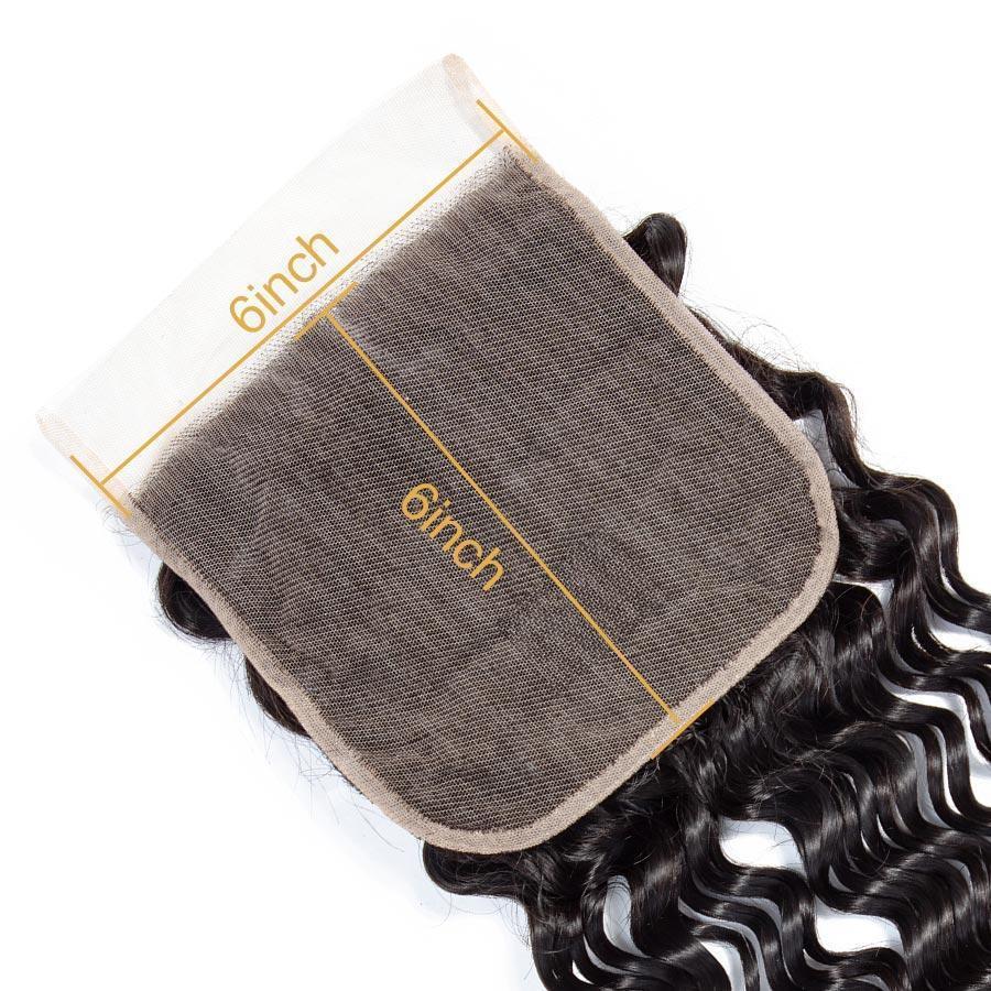 VSHOW HAIR Premium 9A Mongolian Human Virgin Hair Deep Wave 3 Bundles with Pre Plucked Closure Deal Natural Black - Image 4