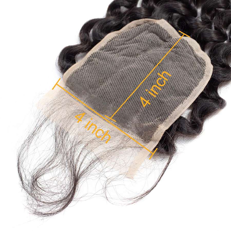 VSHOW HAIR Premium 9A Mongolian Human Virgin Hair Deep Wave 3 Bundles with Pre Plucked Closure Deal Natural Black - Image 9