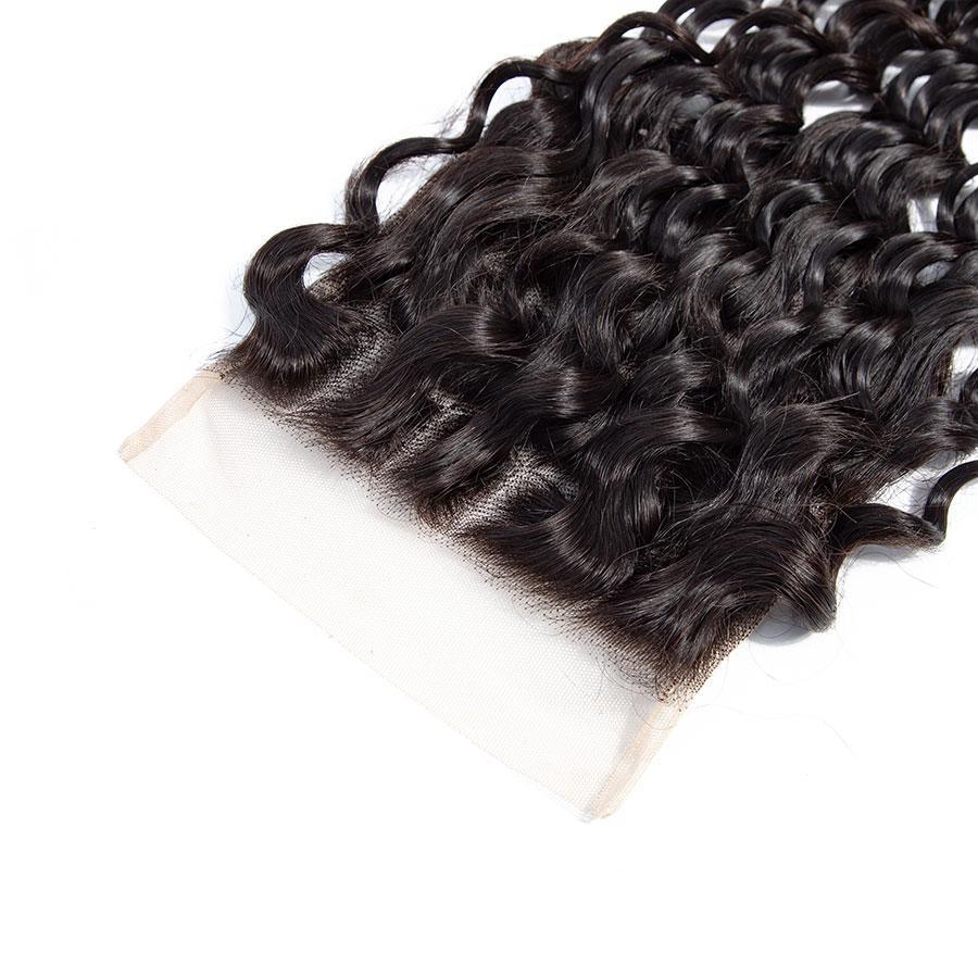 VSHOW HAIR Premium 9A Malaysian Human Virgin Hair Deep Wave 3 Bundles with Pre Plucked Closure Deal Natural Black - Image 4