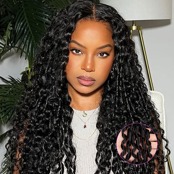 Vshow Pixie Curly Hair Wigs Finger Coiling Curly Human Hair Glueless Wigs Bleached Knots Wear Go Wigs With Drawstring