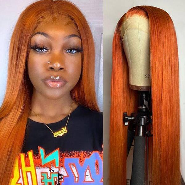 VSHOW Ginger Color Lace Front Wigs Straight Human Hair Wigs For Sale - Image 2