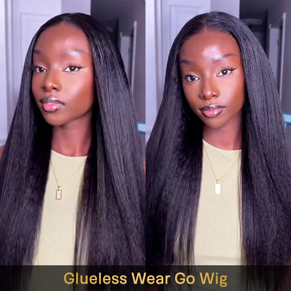 VSHOW Bleached Knots Kinky Straight Hair 10x6 Lace Front Wigs Wear Go Wig Glueless Wigs 250% Density - Image 4