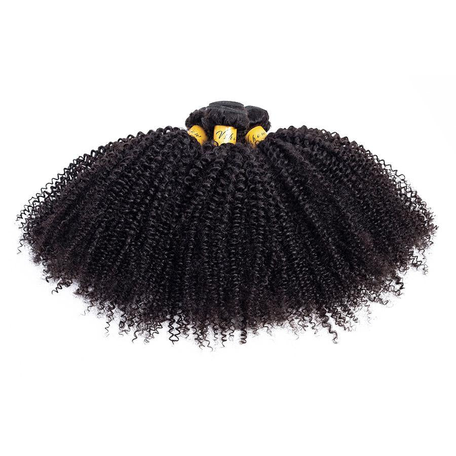 VSHOW HAIR Premium 9A Indian Virgin Human Hair Afro Curly 3 or 4 Bundles with Closure Popular Sizes - Image 5