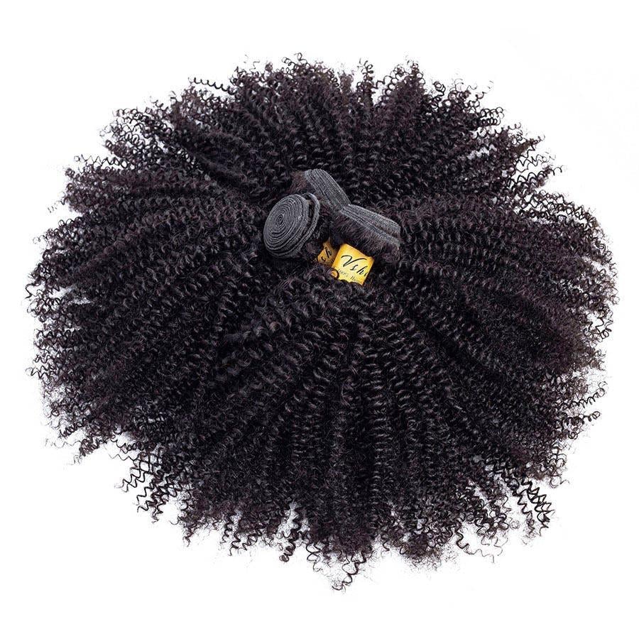 VSHOW HAIR Premium 9A Indian Human Virgin Hair Afro Curly Natural Black 3 Bundles Deal - Image 5