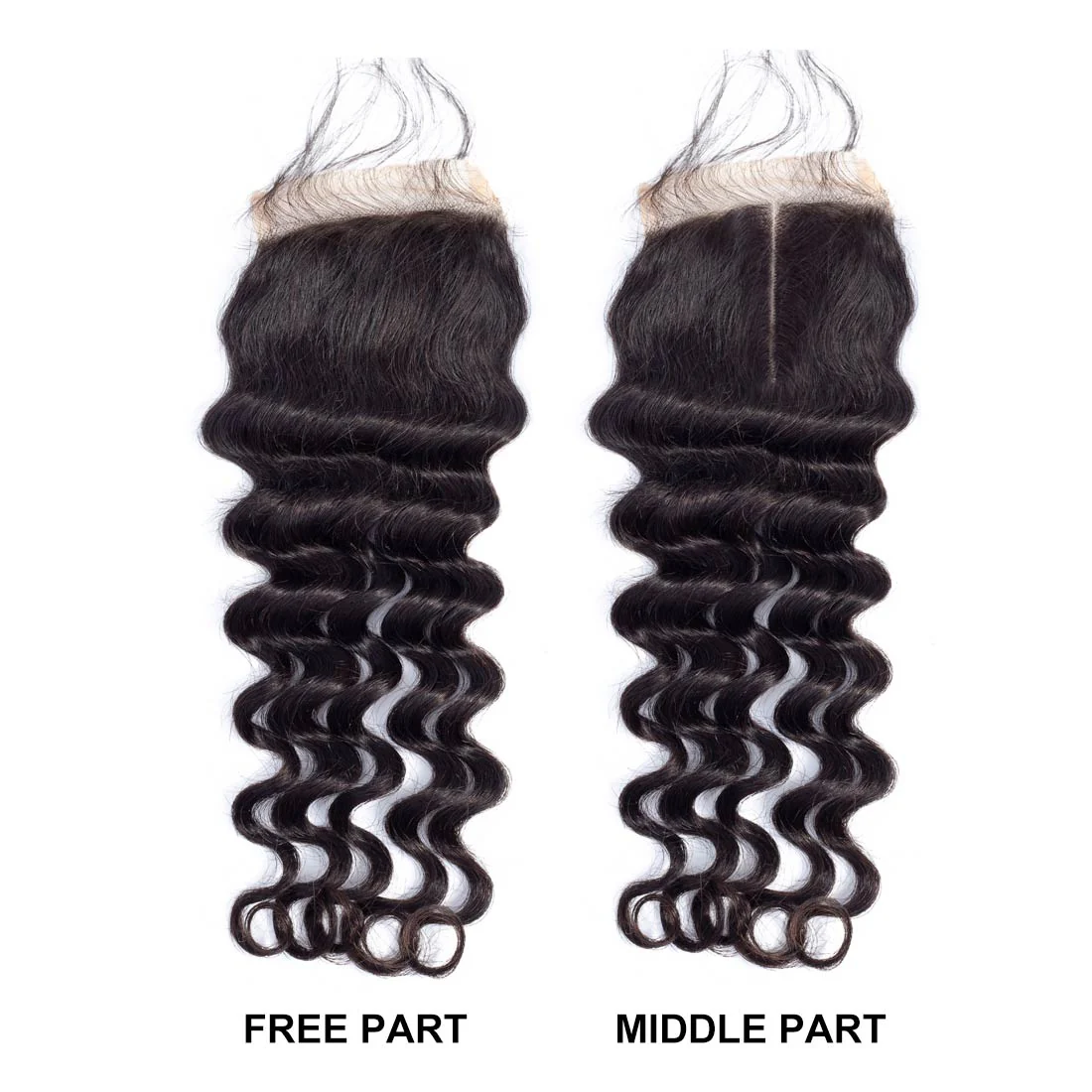 VSHOW HAIR Premium 9A Indian Human Virgin Hair Loose Deep Wave 4 Bundles with Pre Plucked Closure Deal Natural Black - Image 3