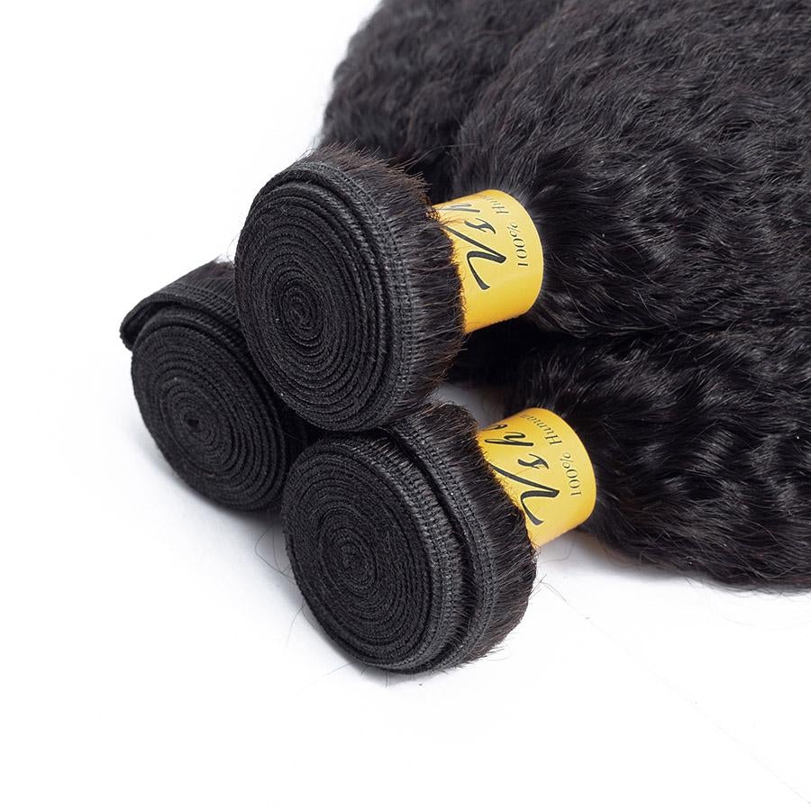 VSHOW HAIR Premium 9A Indian Human Virgin Hair YaKi Natural Black 3 Bundles Deal - Image 7