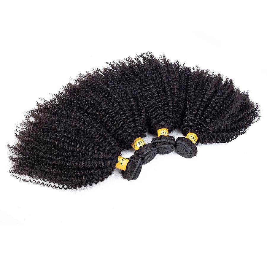 VSHOW HAIR Premium 9A Indian Human Virgin Hair Afro Curly Natural Black 4 Bundles Deal - Image 5