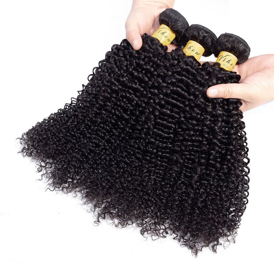 VSHOW HAIR Premium 9A Virgin Human Hair Sample Kinky Curly 1 or 2 Bundles Natural Black - Image 3