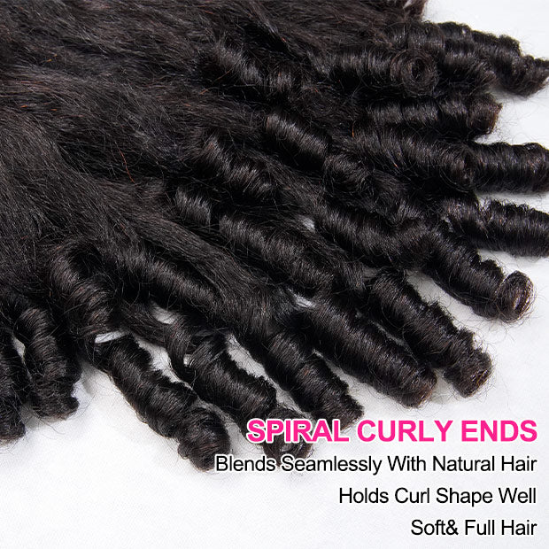 Vshow Kinky Straight With Spiral Curls At Ends 7x5 Pre Cut Lace Glueless Wear Go Wigs For Women - Image 4