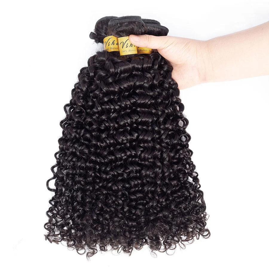VSHOW HAIR Premium 9A Malaysian Human Virgin Hair Water Wave 3 Bundles with Pre Plucked Closure Deal Natural Black - Image 6