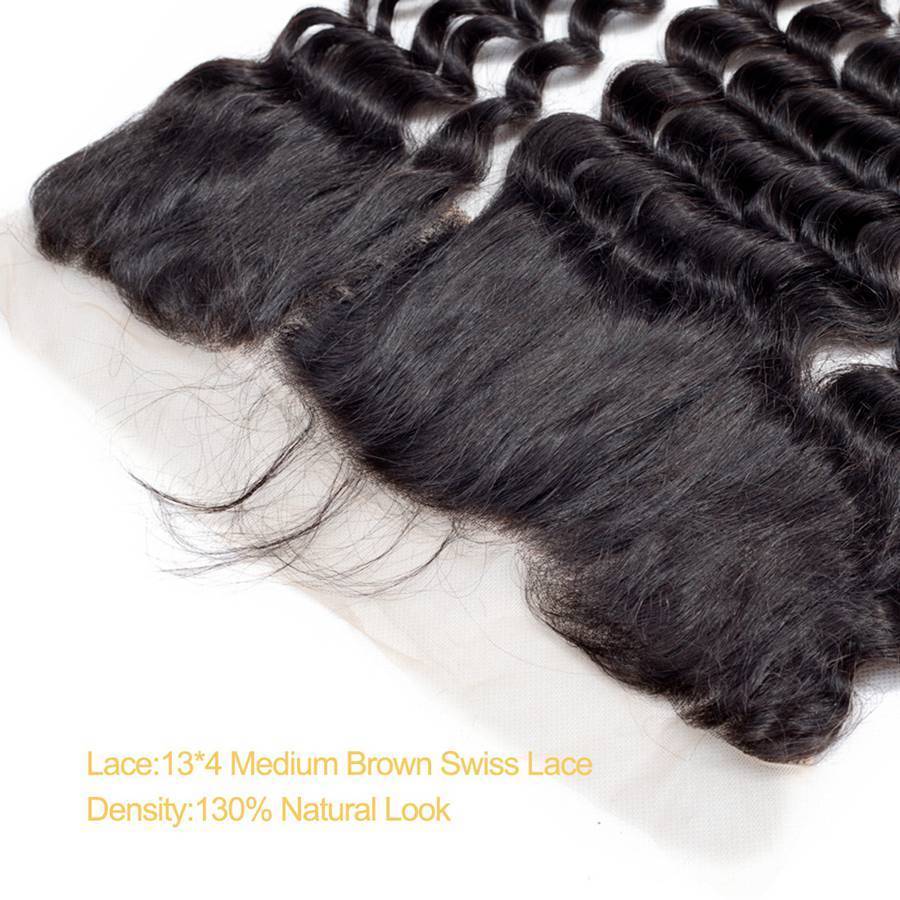 VSHOW HAIR Premium 9A Malaysian Human Virgin Hair Loose Deep Wave 3 Bundles with Pre Plucked 13x4 Frontal Natural Black - Image 7