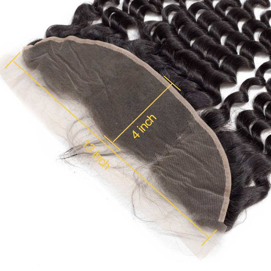 VSHOW HAIR Premium 9A Malaysian Human Virgin Hair Loose Deep Wave 3 Bundles with Pre Plucked 13x4 Frontal Natural Black - Image 8