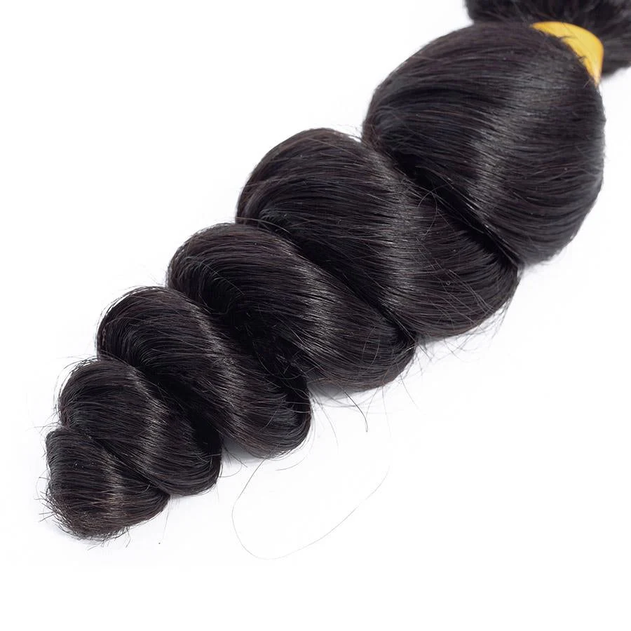 VSHOW HAIR Premium 9A Malaysian Human Virgin Hair Loose Wave Natural Black 3 Bundles Deal - Image 6