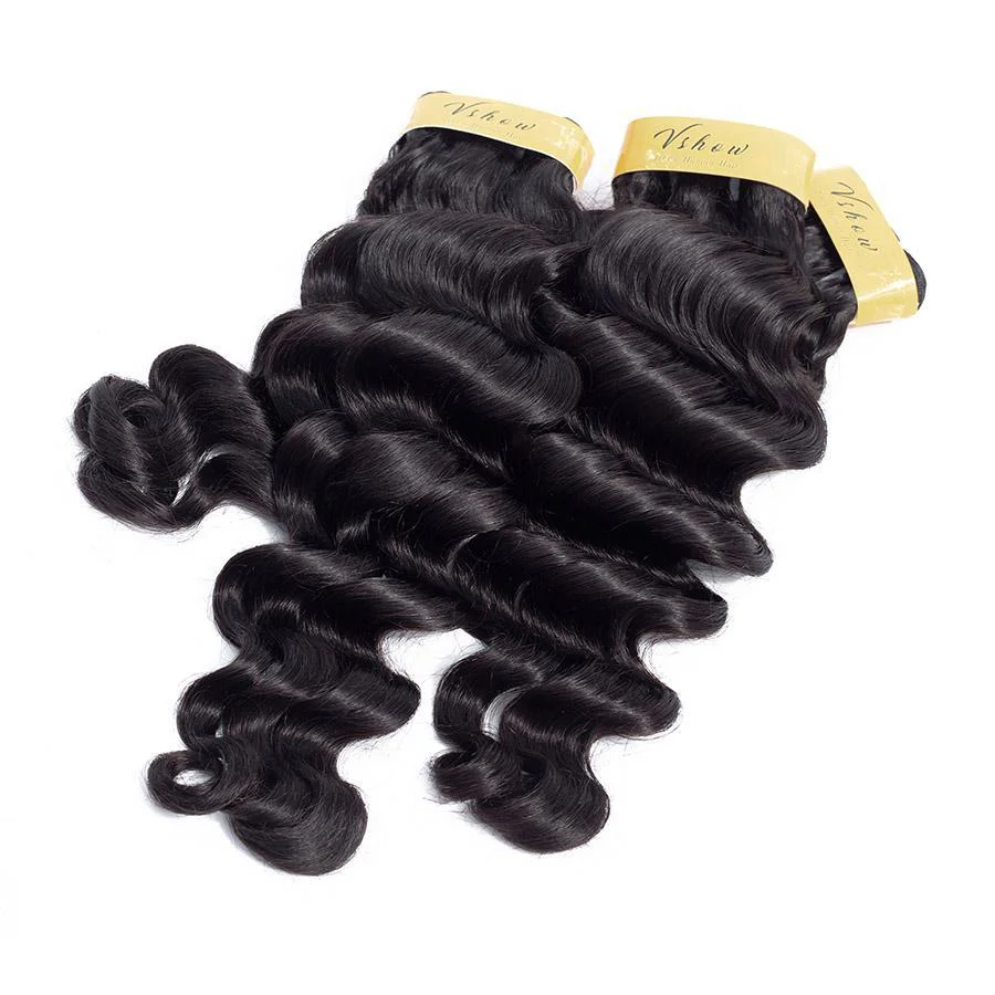 VSHOW HAIR Premium 9A Malaysian Virgin Human Hair Loose Deep Wave 3 or 4 Bundles with Closure Popular Sizes - Image 9