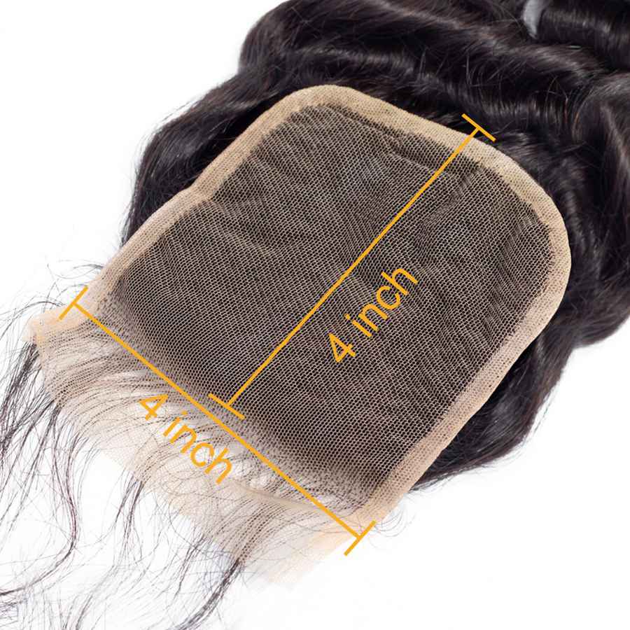 VSHOW HAIR Premium 9A Mongolian Human Virgin Hair Loose Deep Wave 4 Bundles with Pre Plucked Closure Deal Natural Black - Image 8