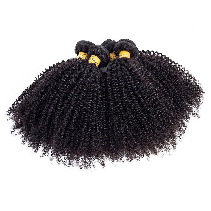 VSHOW HAIR Premium 9A Peruvian Virgin Human Hair Afro Curly 3 or 4 Bundles with Closure Popular Sizes - Image 10