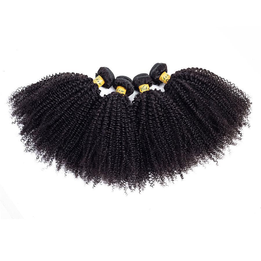 VSHOW HAIR Premium 9A Peruvian Virgin Human Hair Afro Curly 3 or 4 Bundles with Closure Popular Sizes - Image 2