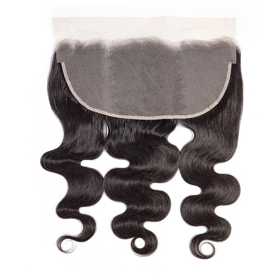 VSHOW HAIR Premium 9A Peruvian Human Virgin Hair Body Wave 3 Bundles with Pre Plucked 13x4 Frontal Natural Black - Image 4