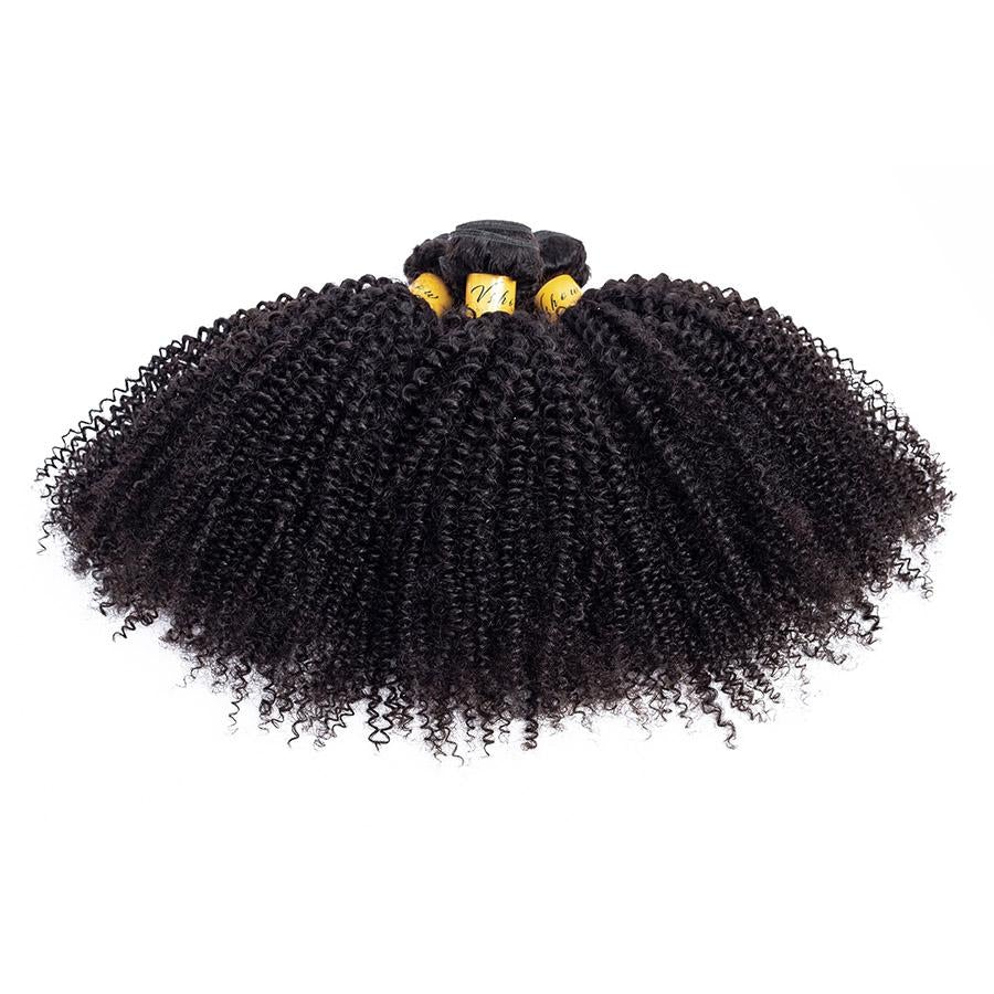 VSHOW HAIR Premium 9A Peruvian Human Virgin Hair Afro Curly Natural Black 4 Bundles Deal - Image 7