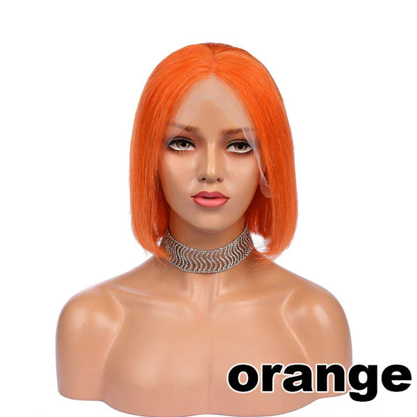 VSHOW HAIR Bob Straight Human Hair Colored 13x4 Lace Front Wigs Pink Purple Orange Blue Hair - Image 5