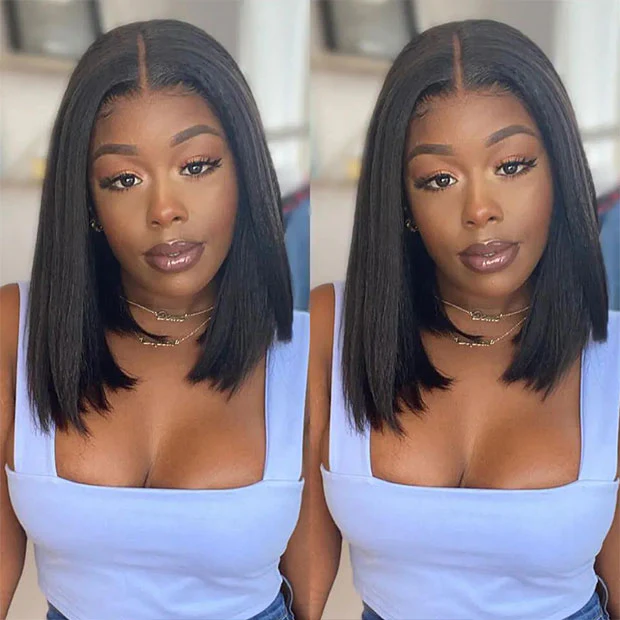Vshow Summer Glueless Wigs Short Bob Wigs Human Hair 4x6 Pre Cut Lace Wear Go Wigs