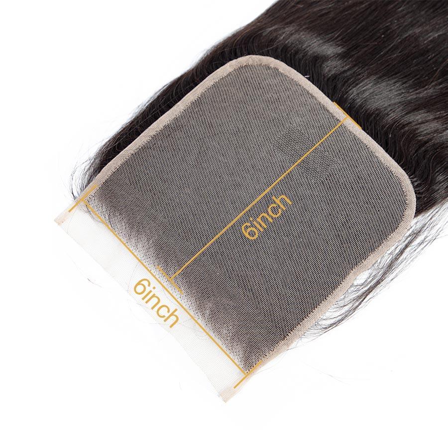 VSHOW HAIR Premium 9A Peruvian Human Virgin Hair Straight 4 Bundles with Pre Plucked Closure Deal Natural Black - Image 3