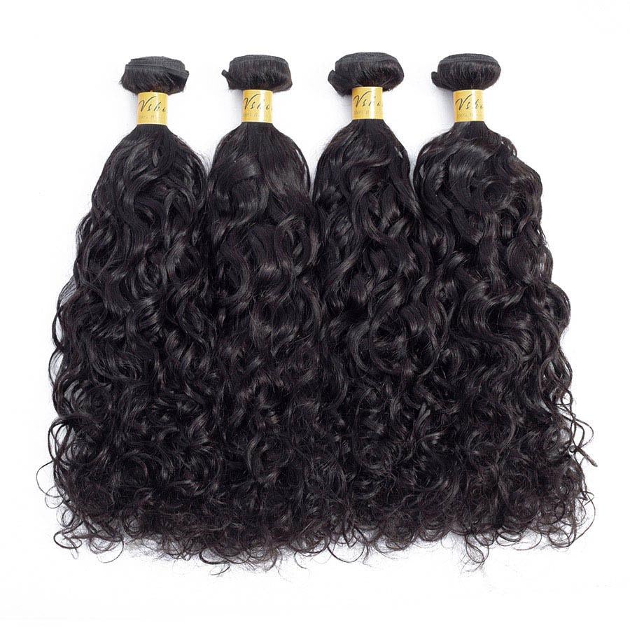 VSHOW HAIR Premium 9A Indian Human Virgin Hair Natural Wave Natural Black 4 Bundles Deal
