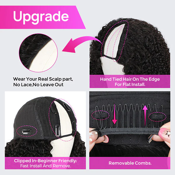 VSHOW Glueless Wigs V Part Wig Water Wave Hair Human Hair Wig - Image 6