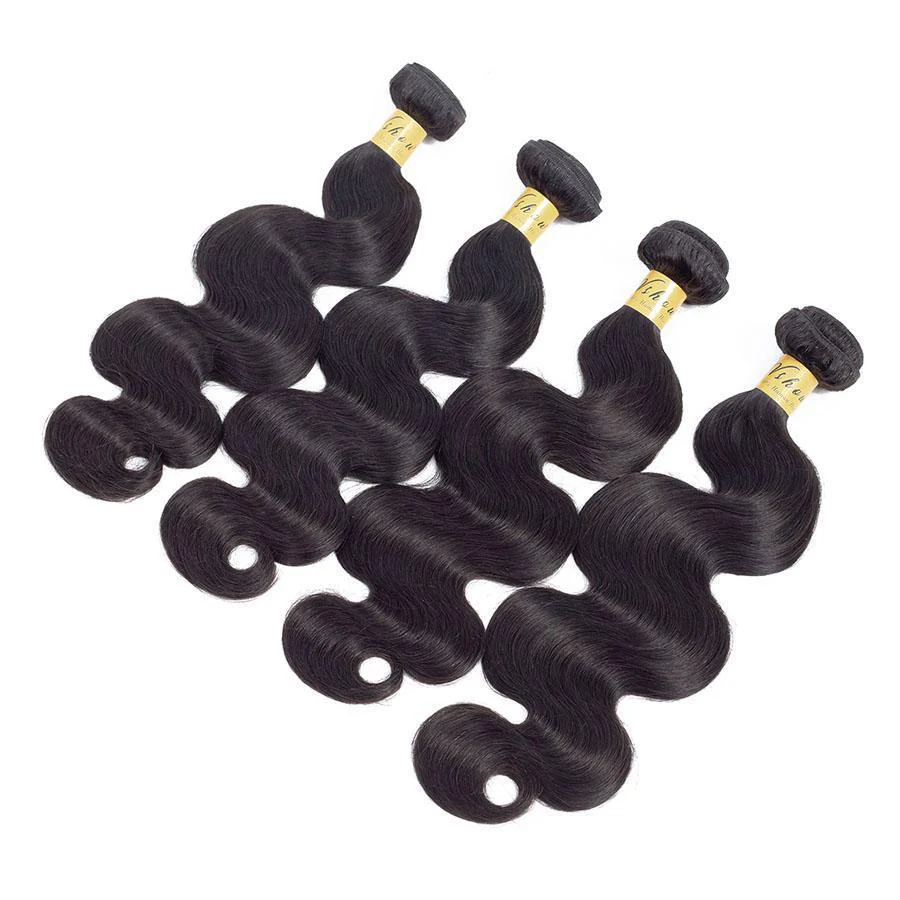 VSHOW HAIR Premium 9A Mongolian Human Virgin Hair Body Wave 4 Bundles with Pre Plucked Closure Deal Natural Black - Image 6