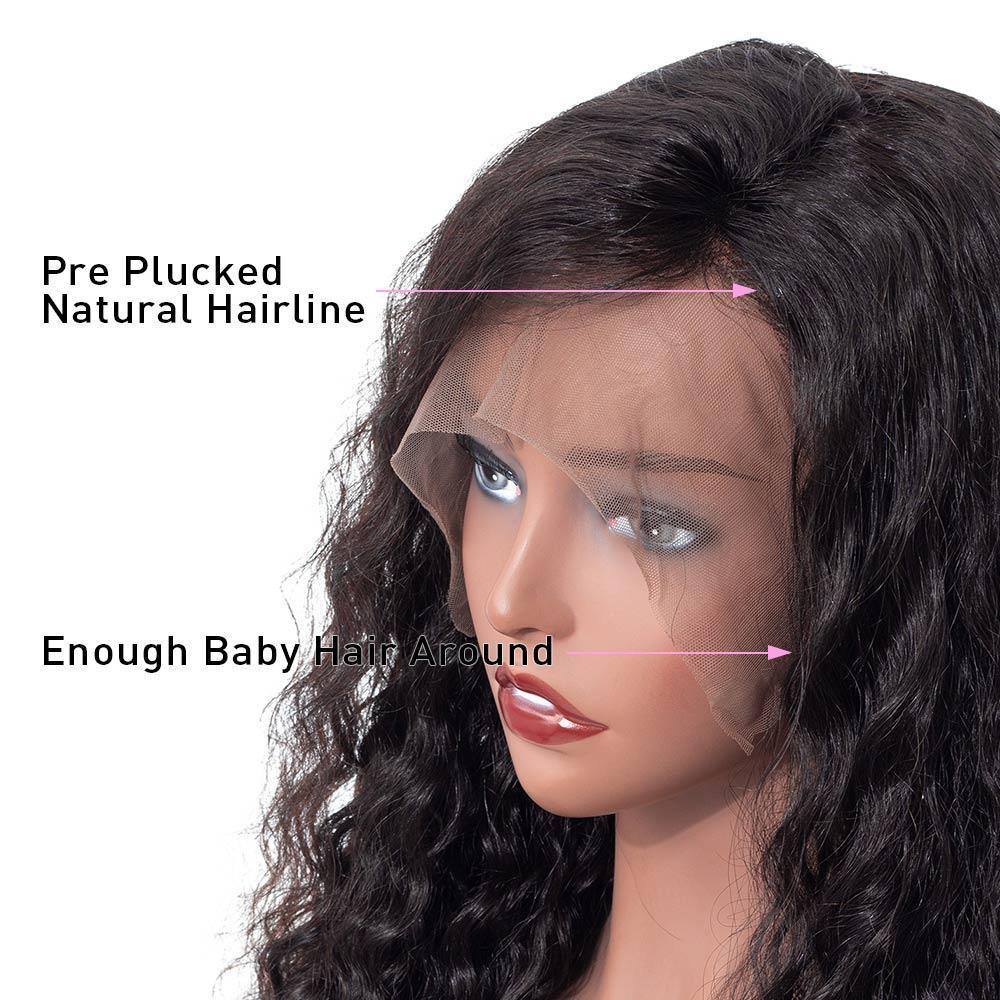 VSHOW Water Wave Human Hair Full Lace Wigs Natural Black - Image 6
